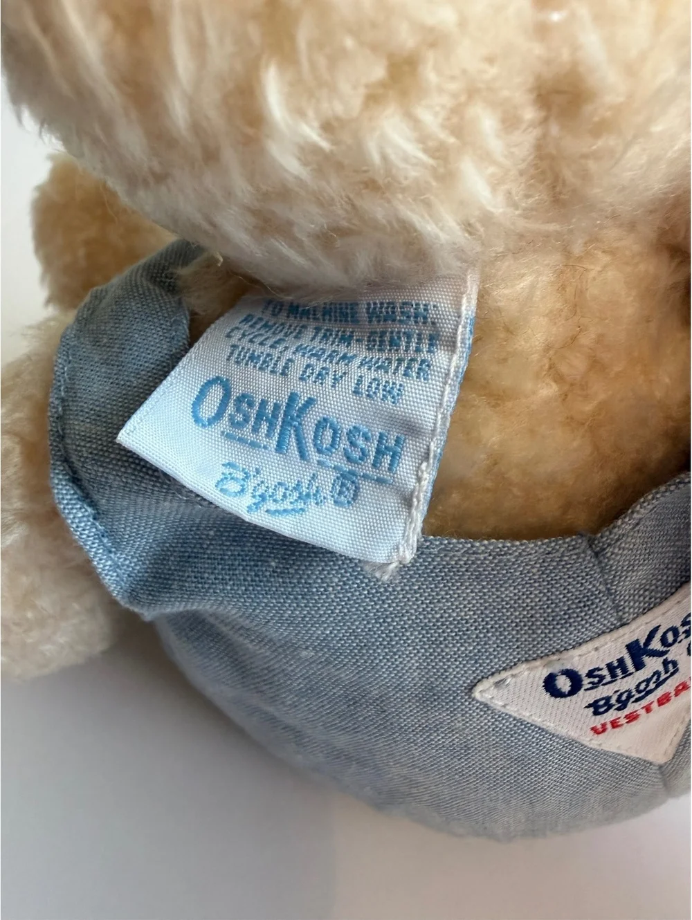 Vtg OshKosh B'gosh Eden Plush Teddy Bear Blue Overalls 11